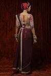 Shop_SHIKHAR SHARMA_Purple Saree Pure Crepe Embroidery Gota V Border With Silk Chanderi Blouse _at_Aza_Fashions