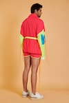 Shop_Siddartha Tytler_Multi Color Polyester Colorblock Parka And Shorts Set_at_Aza_Fashions