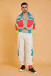 Buy Siddartha Tytler Multi Color Polyester Colorblock Parka And Joggers Set at Aza Fashions Buy_Siddartha Tytler_Multi Color Polyester Colorblock Parka And Joggers Set_at_Aza_Fashions
