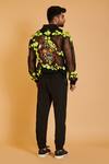 Shop_Siddartha Tytler_Black Textured Knit Embellished Pipe Border Joggers _at_Aza_Fashions