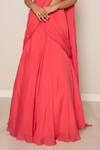 Buy_Harshita Jain_Pink Lehenga  Chiffon Embroidered Pre-draped Saree With Blouse _Online_at_Aza_Fashions
