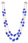 Shop_Kastiya Jewels_Blue Bead And Pearl Handcrafted Necklace_Online_at_Aza_Fashions