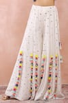 Shop_Payal Singhal_Off White Georgette Embroidery Thread Bird Pattern Choli And Sharara Set _at_Aza_Fashions