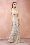 Buy_Payal Singhal_Off White Georgette Embroidery Zari Square Applique Choli And Skirt Set _Online_at_Aza_Fashions