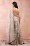 Payal Singhal_Grey Georgette Embroidery Zardozi Square Neck Choli Sharara Set _Online_at_Aza_Fashions
