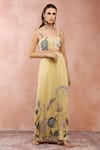 Buy_Payal Singhal_Yellow Crepe Printed Niloufar Sweetheart Neck Bustier And Skirt Set _at_Aza_Fashions