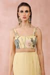 Payal Singhal_Yellow Crepe Printed Niloufar Sweetheart Neck Bustier And Skirt Set _at_Aza_Fashions