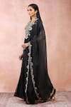 Shop_Payal Singhal_Black Georgette Embroidered Zari Notched Round Bagh Kurta Sharara Set For Women_Online_at_Aza_Fashions