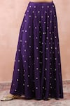 Payal Singhal_Purple Satin Embroidered And Woven Stripe Pattern Off Vintage Kurta Sharara Set_at_Aza_Fashions