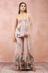 Buy_Payal Singhal_Pink Crepe Printed And Embroidered Niloufar Kurta Sharara Set _at_Aza_Fashions