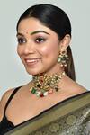 Shop_Auraa Trends_Multi Color Embellished Kundan Navratna Choker Necklace Set_at_Aza_Fashions