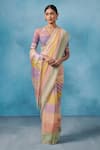 Buy_Dressfolk_Multi Color Linen Woven Serein Handloom Saree _at_Aza_Fashions