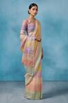 Dressfolk_Multi Color Linen Woven Serein Handloom Saree _Online_at_Aza_Fashions