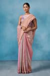 Buy_Dressfolk_Multi Color Linen Woven Zari Stripe Sundazed Handloom Saree  _at_Aza_Fashions