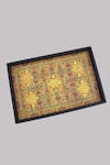 Shop_Karo_Multi Color Wood Printed Falak Rectangle Tray_at_Aza_Fashions