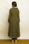 Shop_Mithi Supari_Green Mul Chanderi Hand Embroidered Zardosi V Neck Nargis Anarkali Pant Set _at_Aza_Fashions