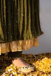 Buy_Mithi Supari_Green Mul Chanderi Hand Embroidered Zardosi V Neck Nargis Anarkali Pant Set 
