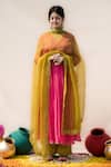 Buy_Mithi Supari_Pink Chanderi, Cotton Embroidery V-neck Palash V Angrakha Anarkali _at_Aza_Fashions