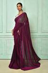 Buy_Adara Khan_Purple Saree: Heavy Netting Woven Shimmer With Running Blouse For Women_Online_at_Aza_Fashions