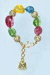 Just Shradhas_Multi Color Beads, Pearls Stone Embellished Bracelet _Online_at_Aza_Fashions