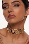 Shop_ISHARYA_Gold Plated Embellished Just Jamiti Statement Choker_at_Aza_Fashions