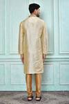Shop_Samyukta Singhania_Cream Silk Embroidery Geometric Kurta And Churidar Set _at_Aza_Fashions