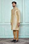 Samyukta Singhania_Cream Silk Embroidery Geometric Kurta And Churidar Set _at_Aza_Fashions