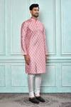 Arihant Rai Sinha Peach Art Silk Printed Floral Pattern Full Sleeve Kurta at Aza Fashions Arihant Rai Sinha_Peach Art Silk Printed Floral Pattern Full Sleeve Kurta_at_Aza_Fashions