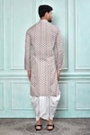 Shop_Aryavir Malhotra_Cream Cotton Printed Geometric Kurta And White Dhoti Pant Set _at_Aza_Fashions