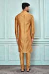 Shop_Aryavir Malhotra_Gold Dupion Art Silk Plain Solid Kurta Set _at_Aza_Fashions