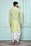 Shop_Aryavir Malhotra_Green Kurta Cotton Mix Jacquard Woven Thread And White Dhoti Pant Set _at_Aza_Fashions