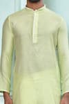 Buy_Aryavir Malhotra_Green Kurta Cotton Mix Jacquard Woven Thread And White Dhoti Pant Set _Online_at_Aza_Fashions