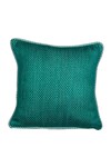 Shop_La Paloma_Green Wool Geometric Pattern Double Sided Square Cushion Cover_at_Aza_Fashions