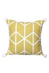 Buy_La Paloma_Green Cotton Embroidered Square Cushion Cover_at_Aza_Fashions