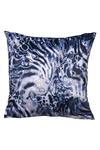 Buy_La Paloma_Blue Velvet Abstract Pattern Square Cushion Cover_at_Aza_Fashions