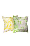 Buy_La Paloma_Yellow Pure Silk Tie Dye Pattern Dual Color Square Cushion Cover_at_Aza_Fashions