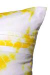 Shop_La Paloma_Yellow Pure Silk Tie Dye Pattern Dual Color Square Cushion Cover_at_Aza_Fashions