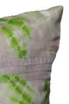 La Paloma_Yellow Pure Silk Tie Dye Pattern Dual Color Square Cushion Cover_Online_at_Aza_Fashions