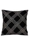 Buy_La Paloma_Black Velvet Embroidered Geometric Square Cushion Cover_at_Aza_Fashions