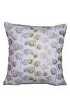 Buy_La Paloma_Cream Cotton Embroidered Leaf Square Cushion Cover_at_Aza_Fashions