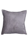 Buy_La Paloma_Grey Velvet Box Pattern Square Cushion Cover_at_Aza_Fashions