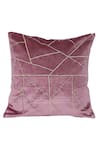 Buy_La Paloma_Pink Velvet Embroidery Square Shaped Cushion Cover_at_Aza_Fashions