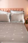 Buy_La Paloma_Grey 100% Tencel Embroidery Placement Duvet Cover Set_at_Aza_Fashions