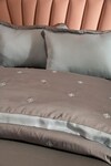 Shop_La Paloma_Grey 100% Tencel Embroidery Placement Duvet Cover Set _at_Aza_Fashions