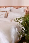 Shop_La Paloma_White 100% Cotton Embroidery Thread Duvet Cover Set_at_Aza_Fashions