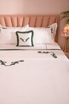 Buy_La Paloma_White 100% Cotton Embroidery Paisley Duvet Cover Set_at_Aza_Fashions