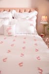 Buy_La Paloma_White 100% Cotton Embroidery Flower Duvet Cover Set_at_Aza_Fashions