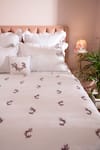 Buy_La Paloma_White 100% Cotton Embroidery Floral Duvet Cover Set_at_Aza_Fashions