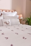 Shop_La Paloma_White 100% Cotton Embroidery Floral Duvet Cover Set_at_Aza_Fashions