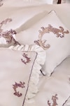 La Paloma_White 100% Cotton Embroidery Floral Duvet Cover Set_at_Aza_Fashions